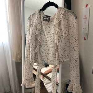 Reformation star print wrap top